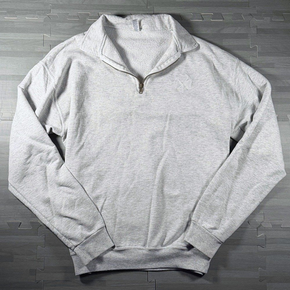 Jerzees Quarter Zip Sweatshirt Women Large Gray Pullover